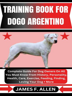 cover image of TRAINING BOOK FOR DOGO ARGENTINO